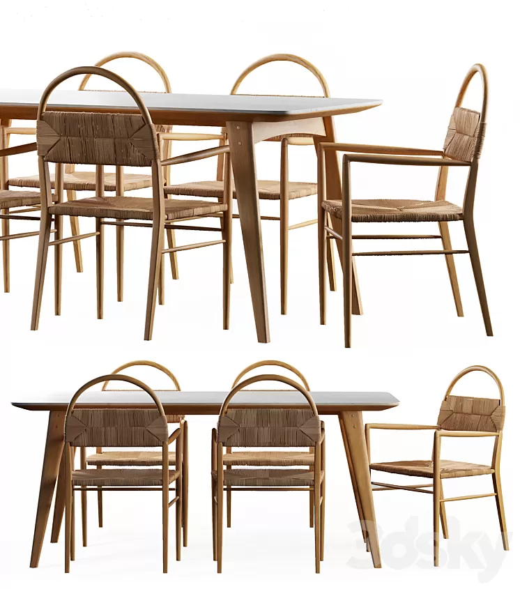 Dining set 5 3D Model Free Download