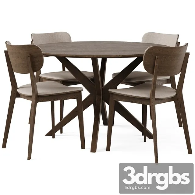 Dining set 5 by rowico home 2 3D Model Download