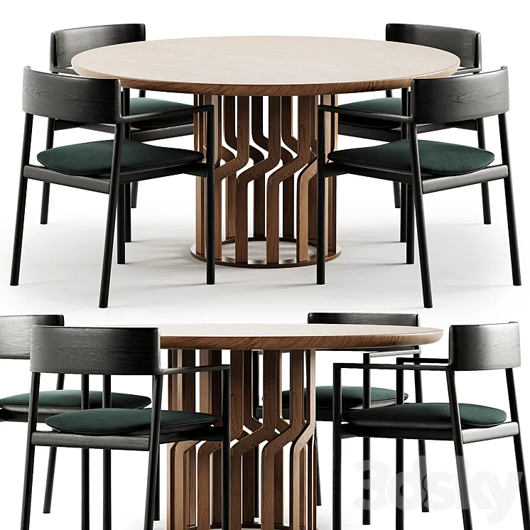Dining Set 54 3D Model Free Download
