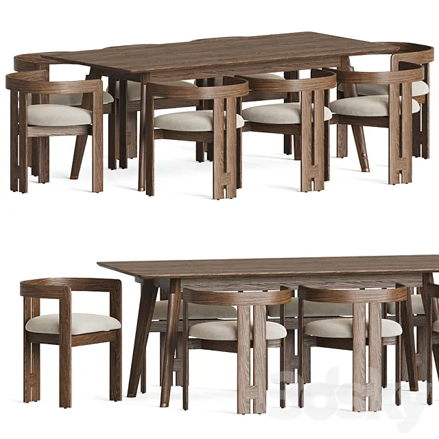 Dining Set 58 3D Model Dining Set 58 3D Model
