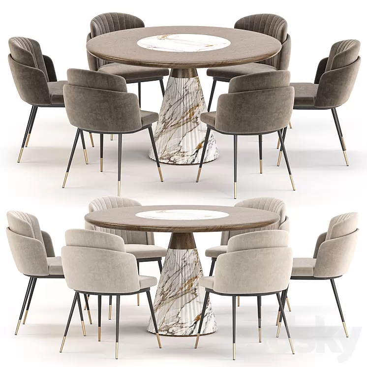 dining set 67 3D Model Free Download