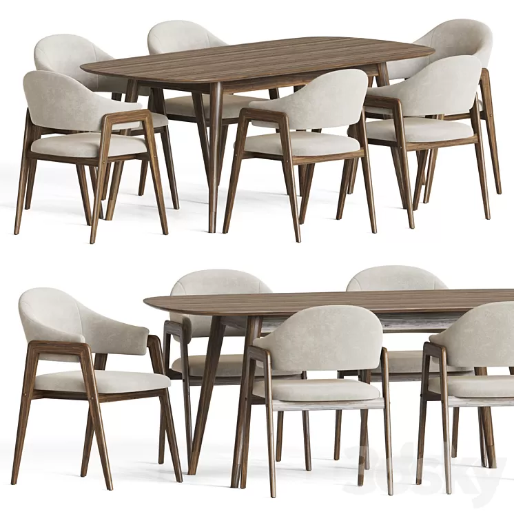 Dining Set 73 3D Model Free Download