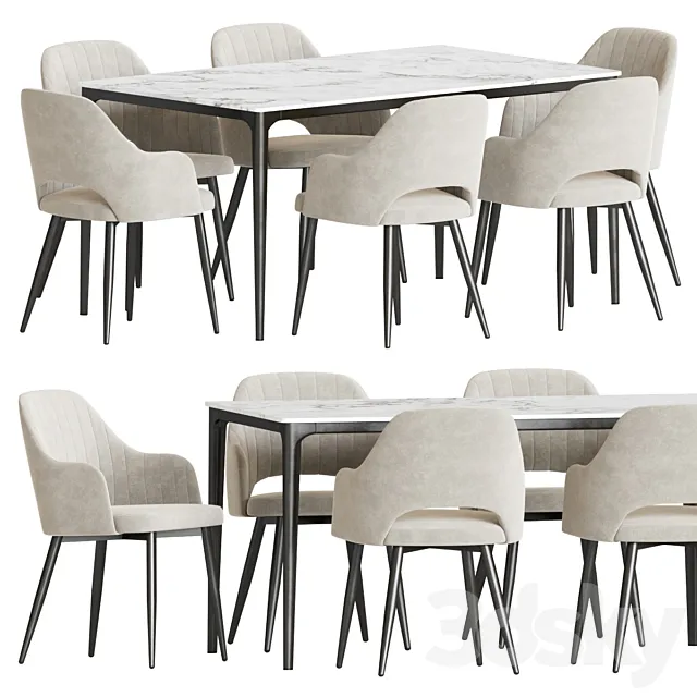 Dining Set 74 3D Model Dining Set 74 3D Model