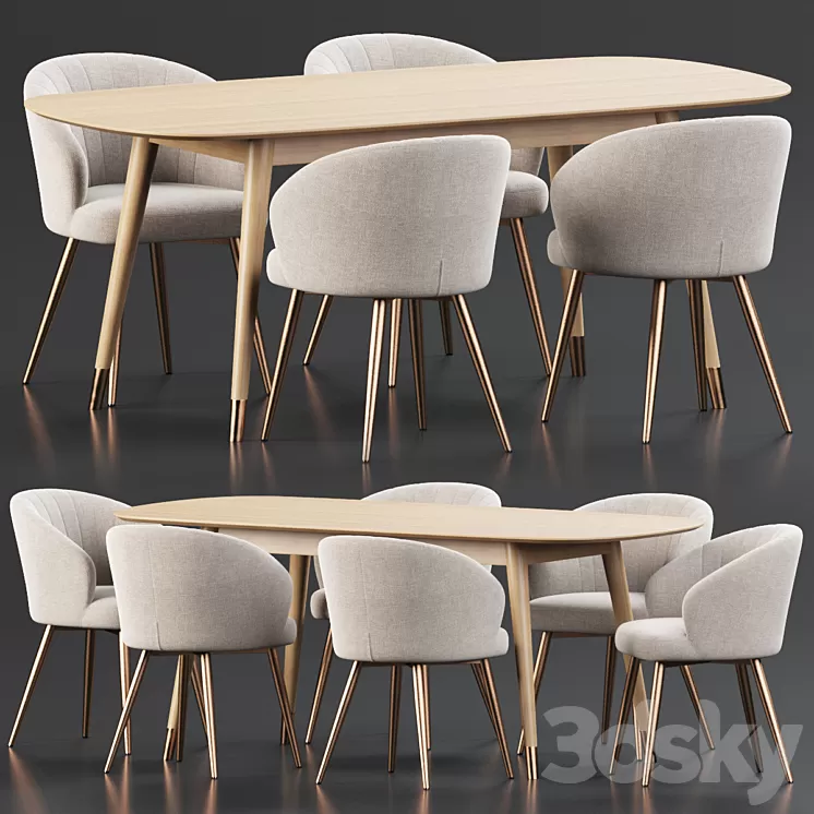 Dining Set 85 3D Model Free Download