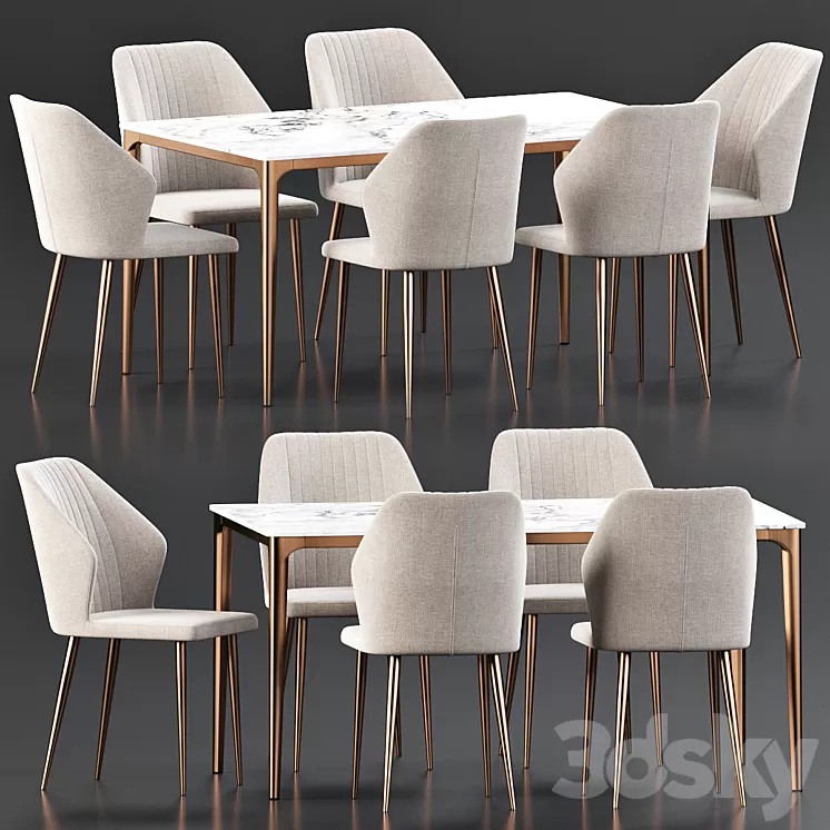 Dining Set 87 3D Model Free Download