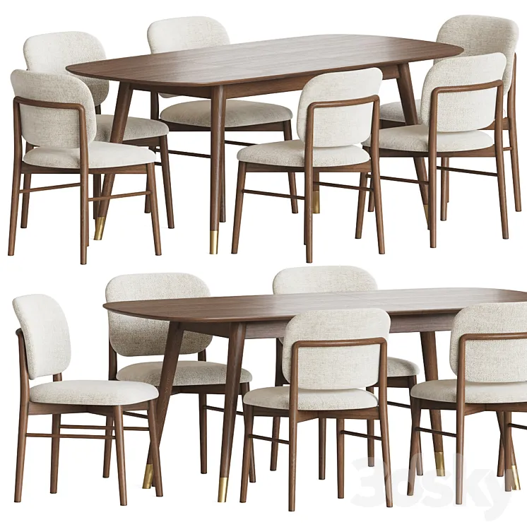 Dining Set 92 3D Model Free Download