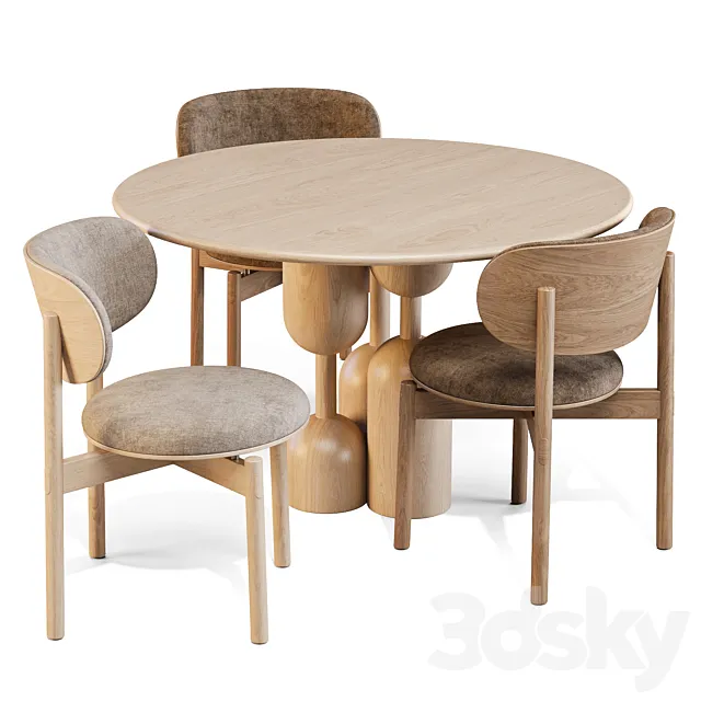 Dining Set: Artekura and Arco (Baoba Table and Re-Volve Chairs) 3D Model
