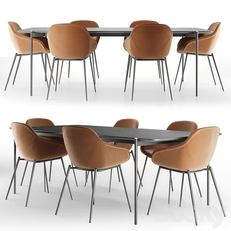 Dining set BoConcept 3D Model Dining set BoConcept 3D Model