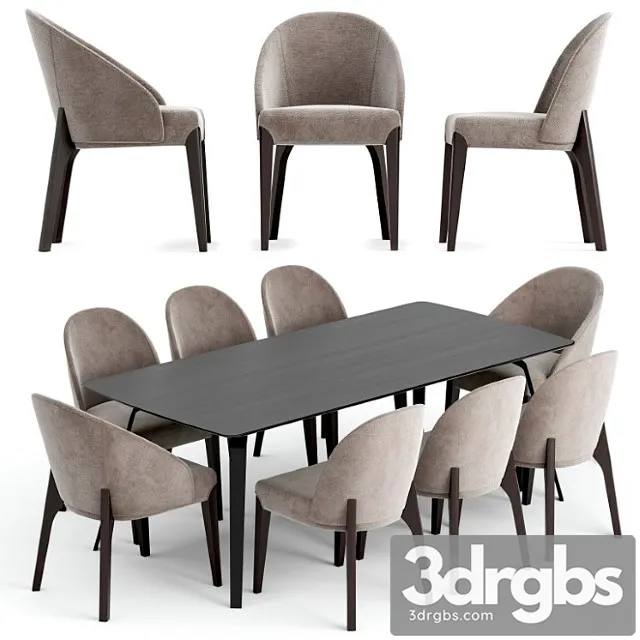 Dining Set Bugatti Sandalye 3D Model Download