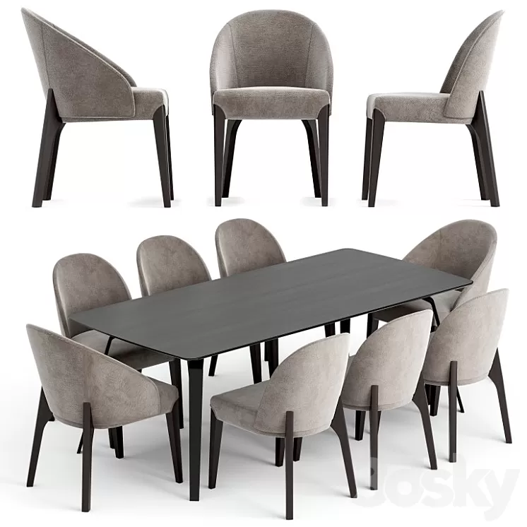 Dining Set Bugatti Sandalye 3D Model Dining Set Bugatti Sandalye 3D Model