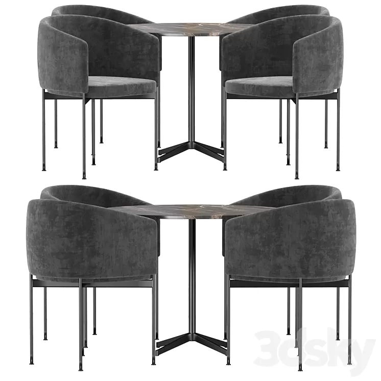 Dining set by Adea 3D Model Free Download