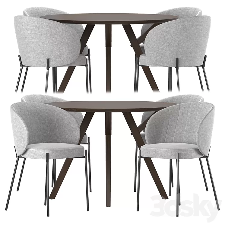 Dining set by Domstore 3D Model Free Download