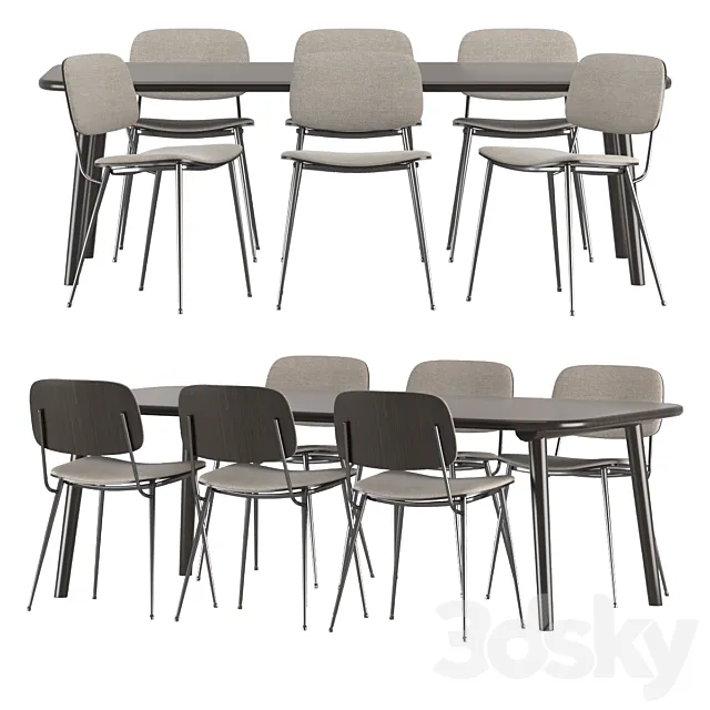 Dining set by Fredericia 3D Model Dining set by Fredericia 3D Model