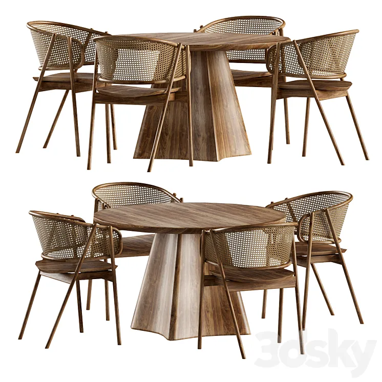Dining set by Industrywest 3D Model Free Download