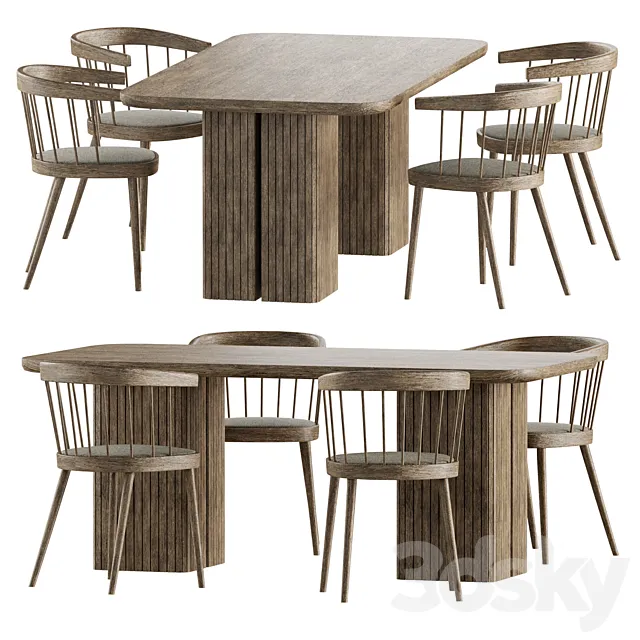 Dining set by Laredoute 3D Model Dining set by Laredoute 3D Model