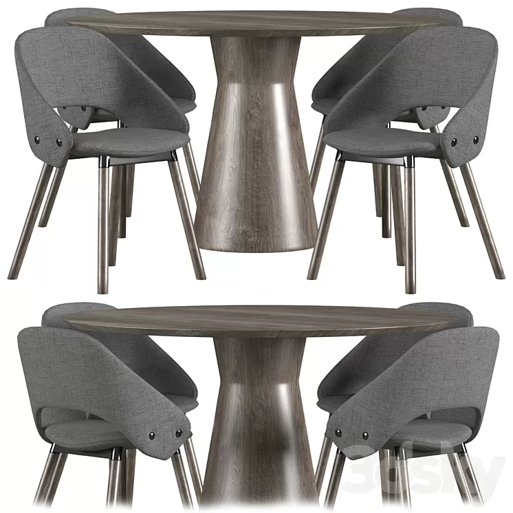 Dining set by Offecct 3D Model Dining set by Offecct 3D Model