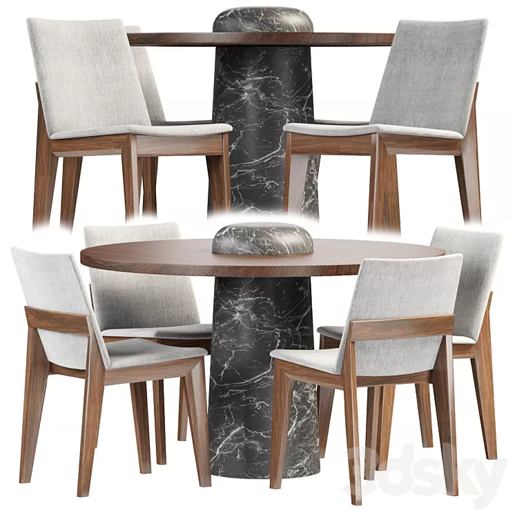 Dining set by Scandinaviandesigns 3D Model Dining set by Scandinaviandesigns 3D Model