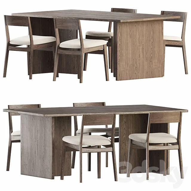 Dining set by West&elm 3DModel