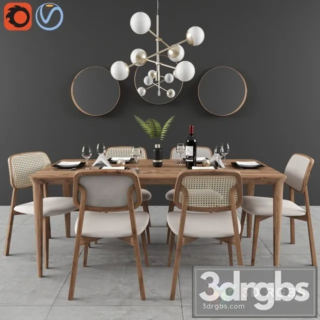 Dining Set Lider 3D Model Download