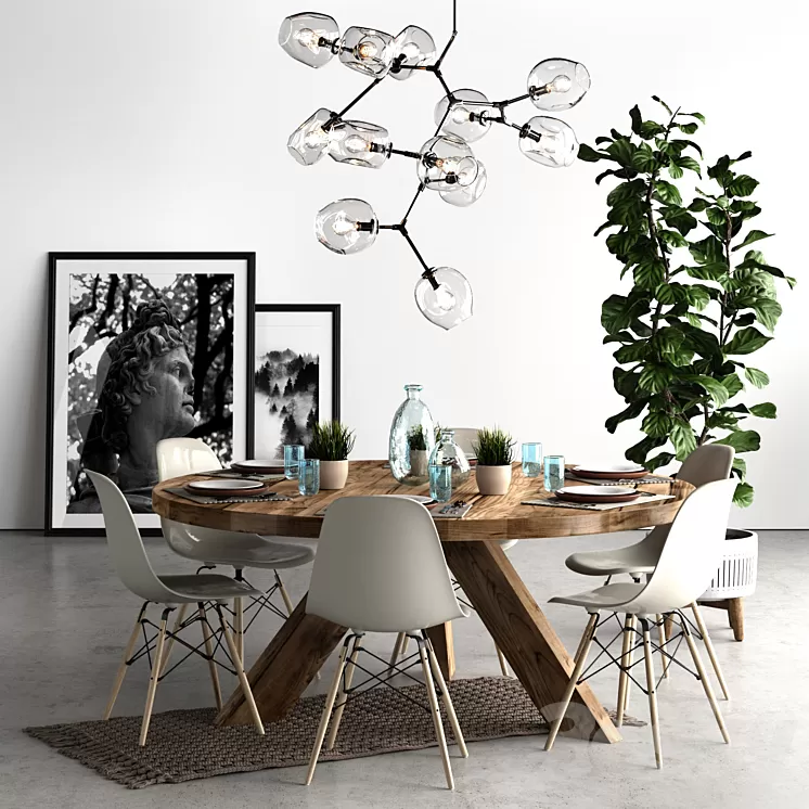 Dining set LOFT 3D Model Dining set LOFT 3D Model