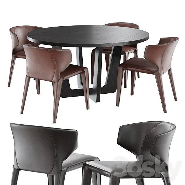 Dining set natuzzi clio chair circus table 3DModel