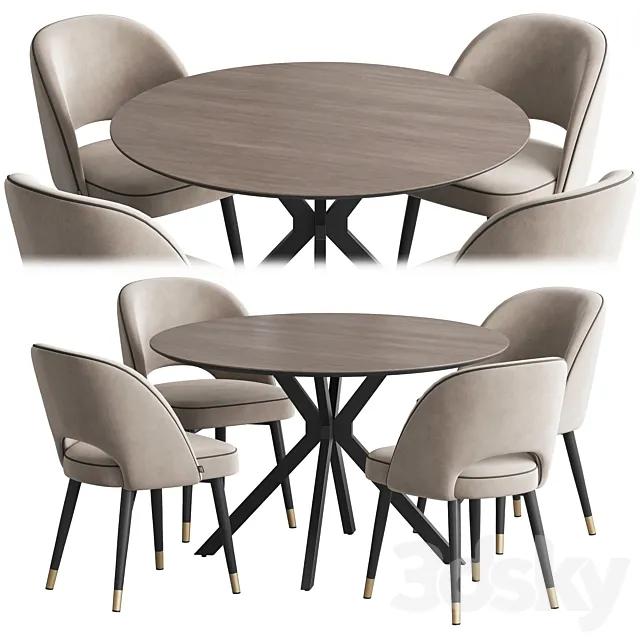 Dining set Ralf table Cliff chair 3DModel
