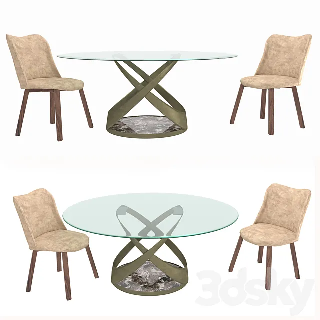 Dining set tonin Casa 3DModel