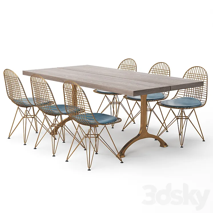 Dining Table 123 3D Model Free Download