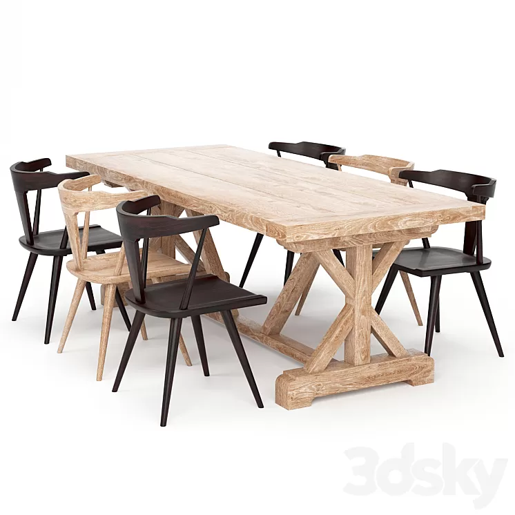 Dining Table 147 3D Model Free Download