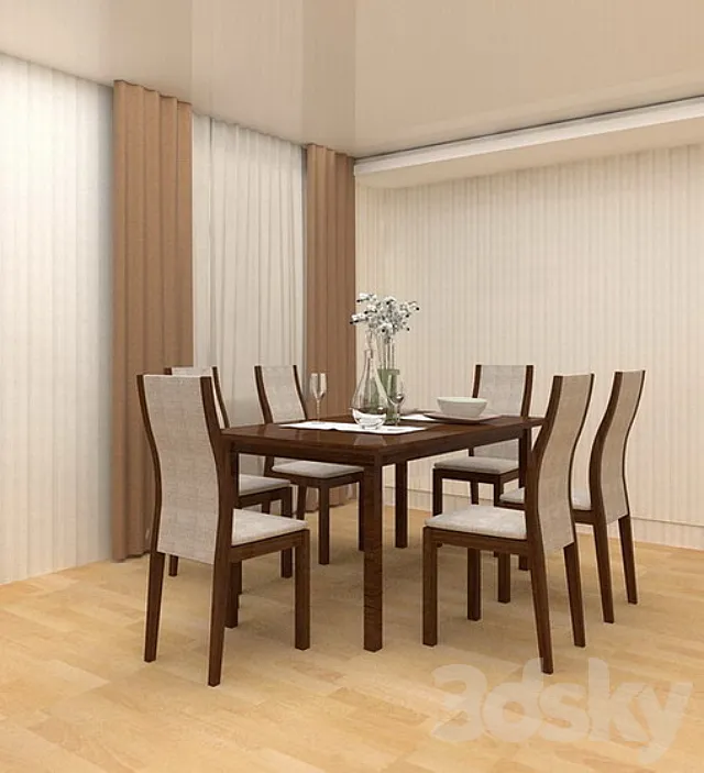 Dining table 3D Model Dining table 3D Model