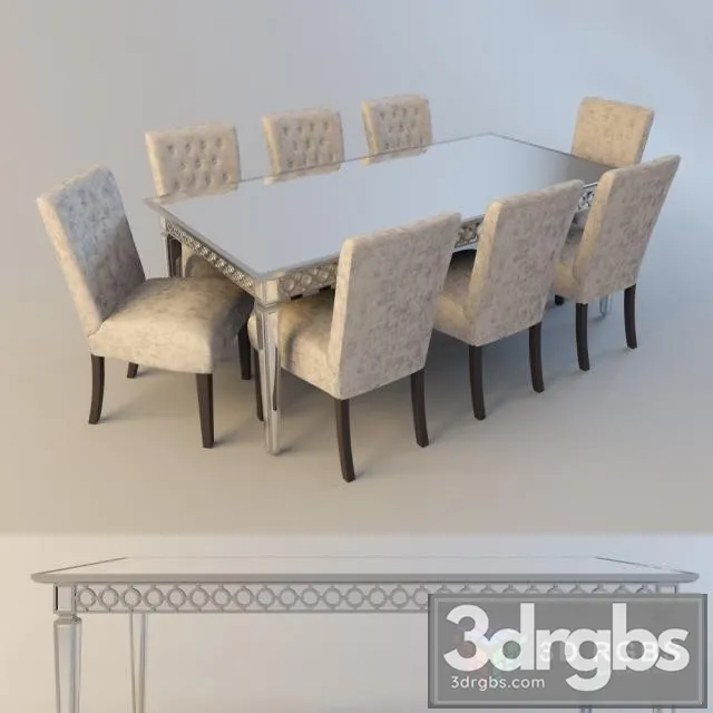Dining Table and Chair 01 3D Model Download