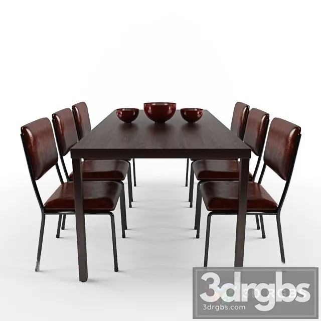 Dining Table and Chair 02 3D Model Download