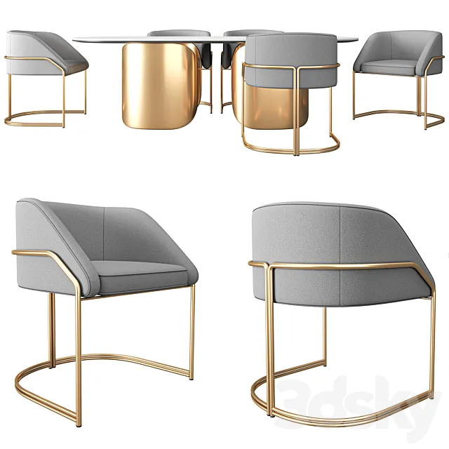 Dining table and chair # 9 3DModel Dining table and chair # 9 3DModel