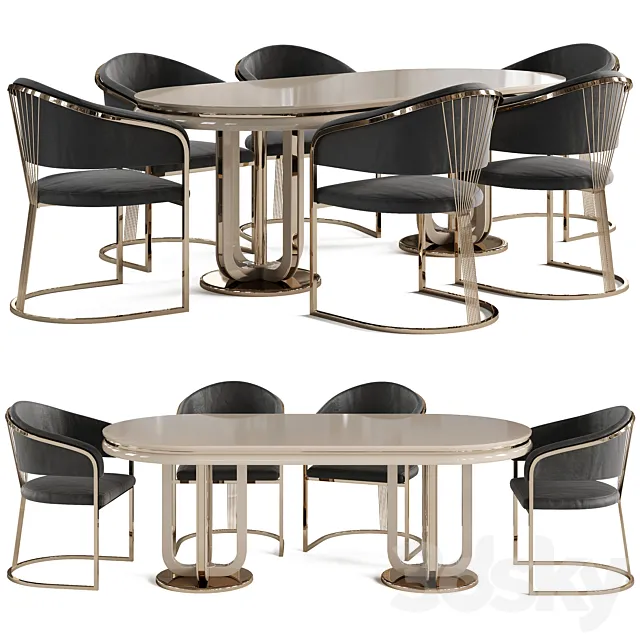 Dining table and chair Newland Jaguar 3DModel