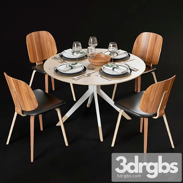 Dining table and chairs boconcept billund and aarhus 2 3D Model Download