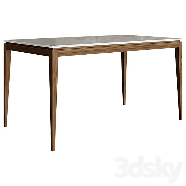 Dining Table Ash Wood Base Kitchen Table 3D Model Dining Table Ash Wood Base Kitchen Table 3D Model