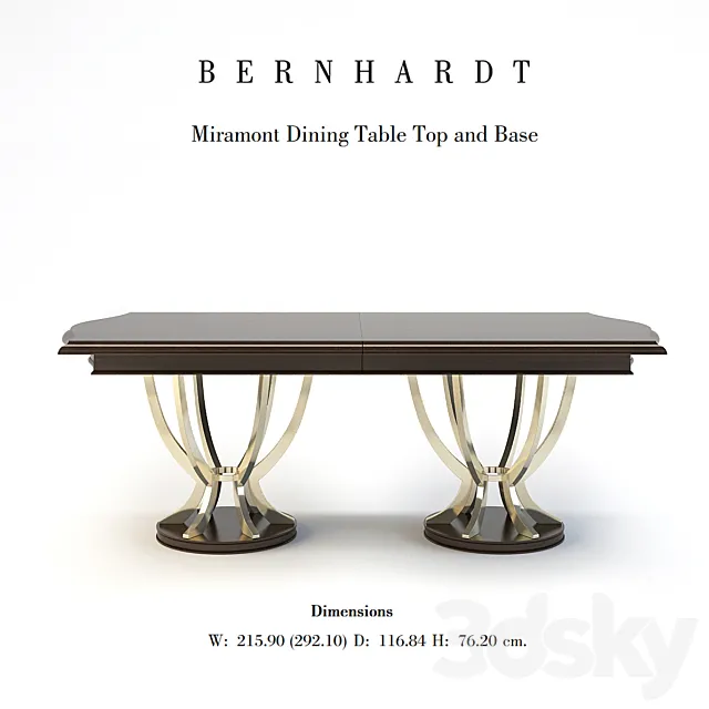 dining table Bernhardt Miramont 3D Model dining table Bernhardt Miramont 3D Model