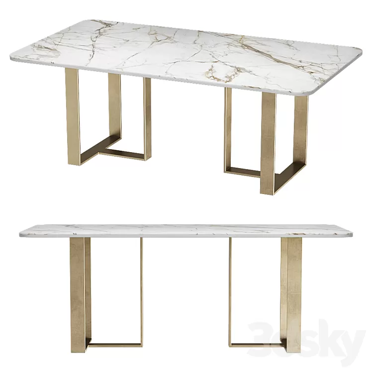 dining table carey wooden kors 3D Model dining table carey wooden kors 3D Model