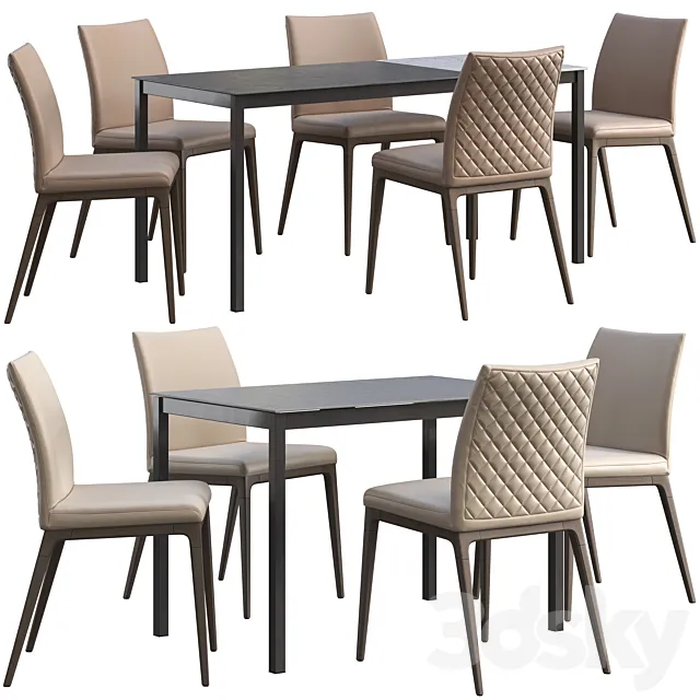 Dining table Connubia Snap + chair Romatti Soprano 3DModel