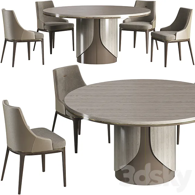 Dining table Frato Treviso + chair Aster Alaton 3DModel