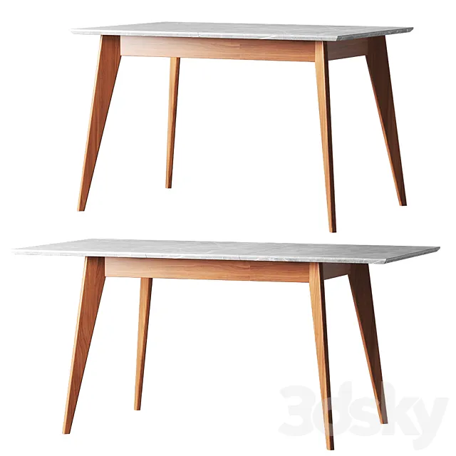 Dining table gray-marble 120-160 cm R-Home 3D Model Dining table gray-marble 120-160 cm R-Home 3D Model