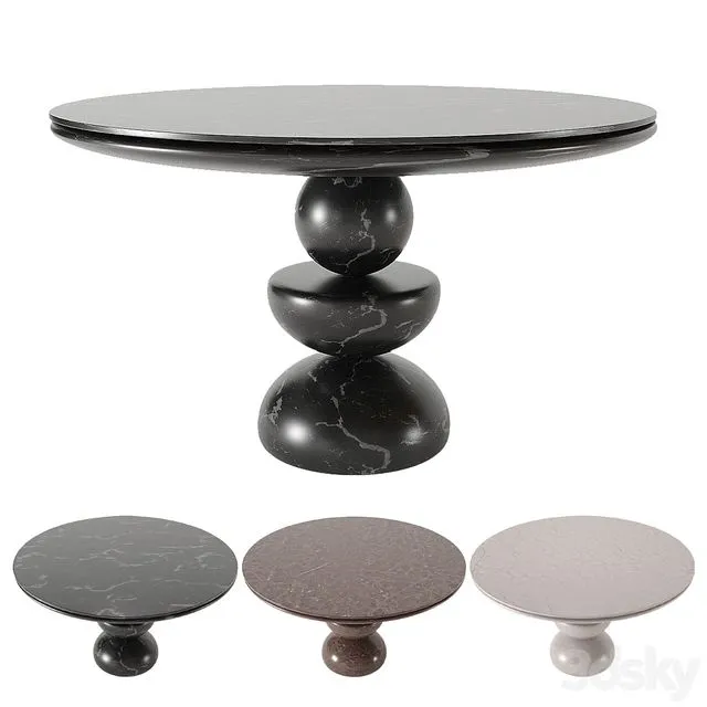 Dining Table No2- Marble table 3D Model