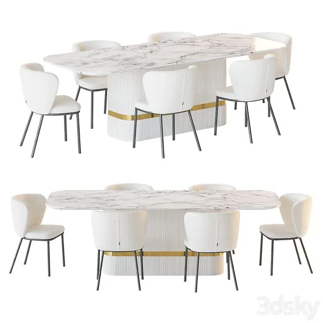 Dining table OSBORNE and chair Ciselia 3D Model