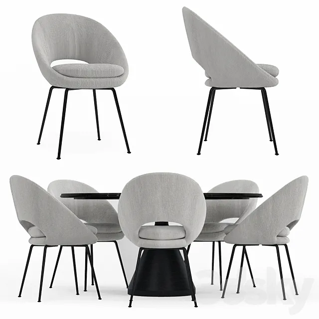 Dining table set 006 3D Model