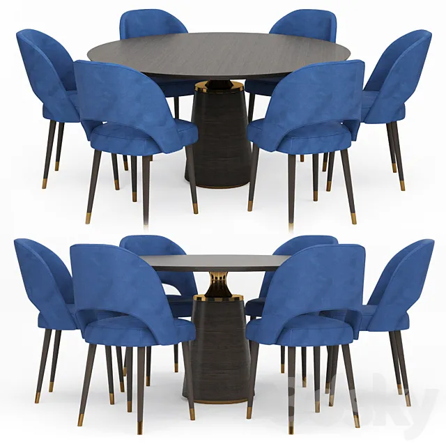 Dining table set 007 3D Model