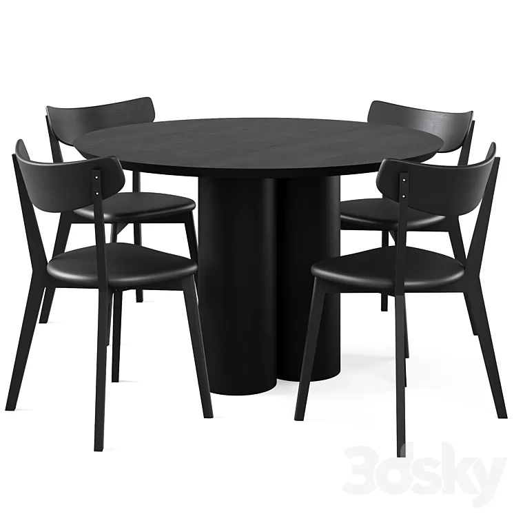Dining Table SOLFORD and chair AMI 3D Model Free Download