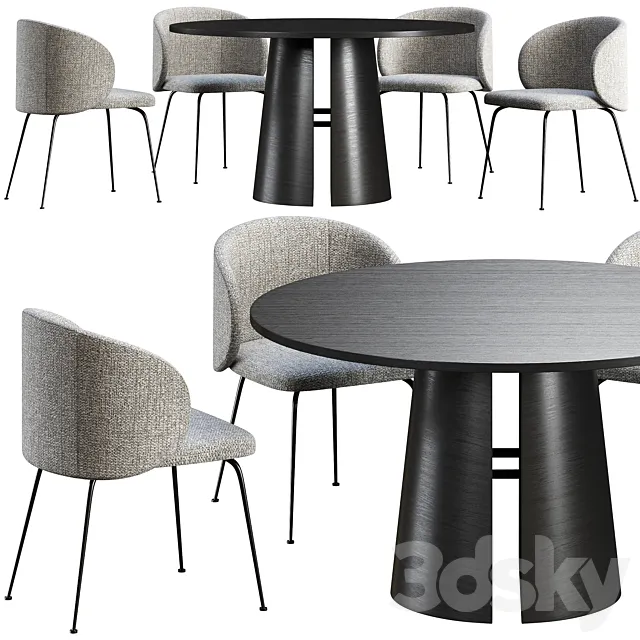 Dining table Teulat Cep + chair La Forma Minna 3DModel Dining table Teulat Cep + chair La Forma Minna 3DModel