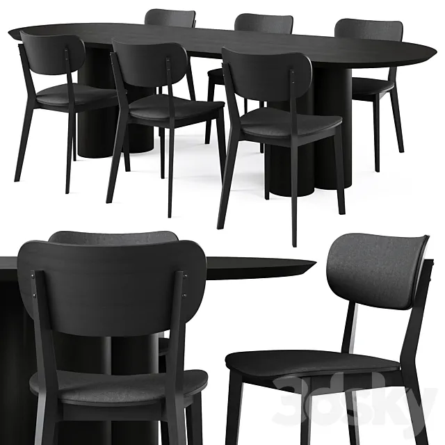 Dining Table TOWNSVILLE and Chair KATO 3D Model Dining Table TOWNSVILLE and Chair KATO 3D Model