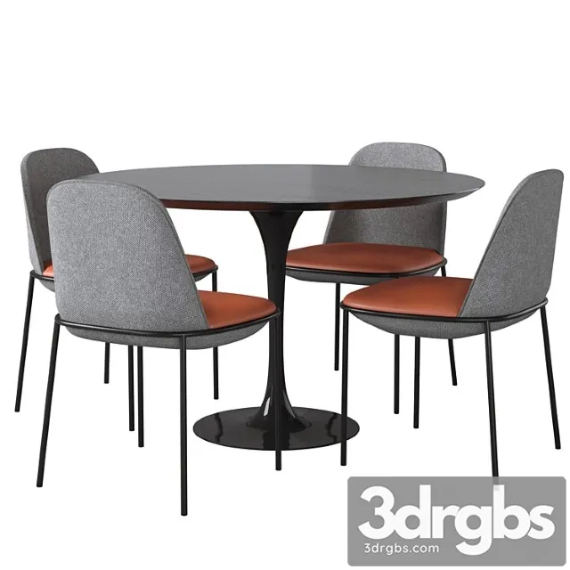 Dining Table Tulip Wood II Chair Embrace by Cosmo 3D Model Download