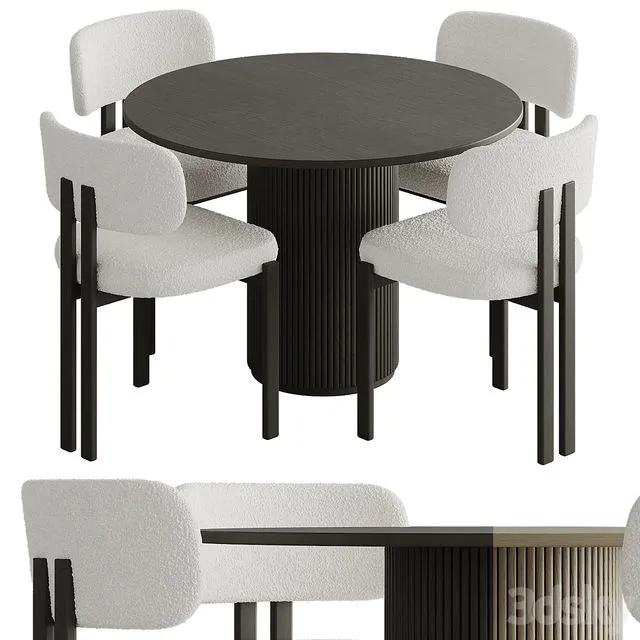 Dining table with chairs 003 3D Model Dining table with chairs 003 3D Model